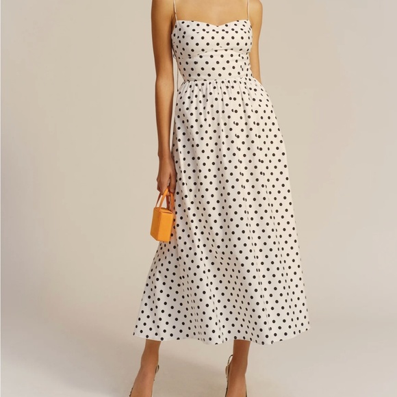 REFORMATION Vinny midi Dress - Malta Dot - Picture 2 of 10